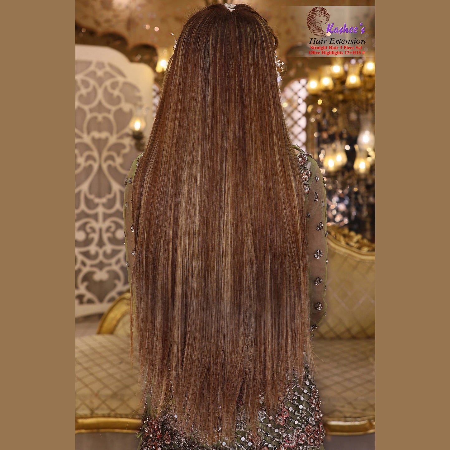 Synthetic Straight Hazel + Olive Gold Hair Extension 24-26 INCH